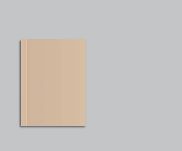 Layout del libro su sfondo grigio, Mockup — Vettoriale Stock