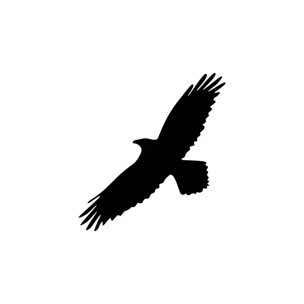 Silueta del cuervo sobre fondo blanco vector ilustración — Vector de stock