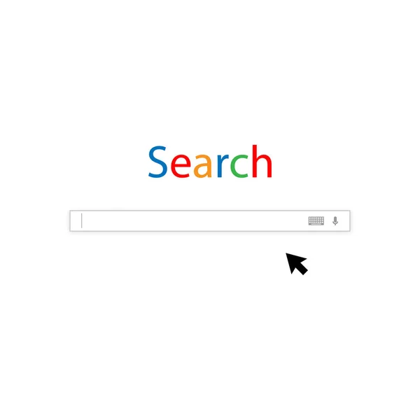 Barre de recherche pour UI avec ombre sur fond blanc — Image vectorielle