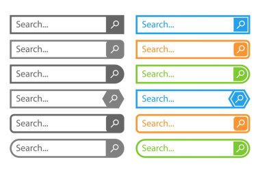 Arama çubuğu vektör tasarım öğesinde, düz stil 