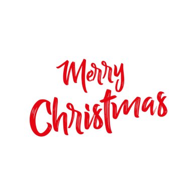 Neşeli Noel metin beyaz bir arka planda vektör çizim