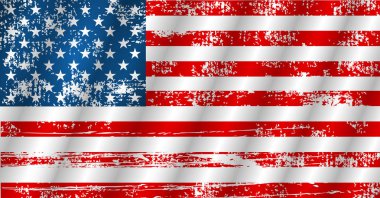Amerikan bayrağı sallayarak grunge tarzı, illüstrasyon vektör