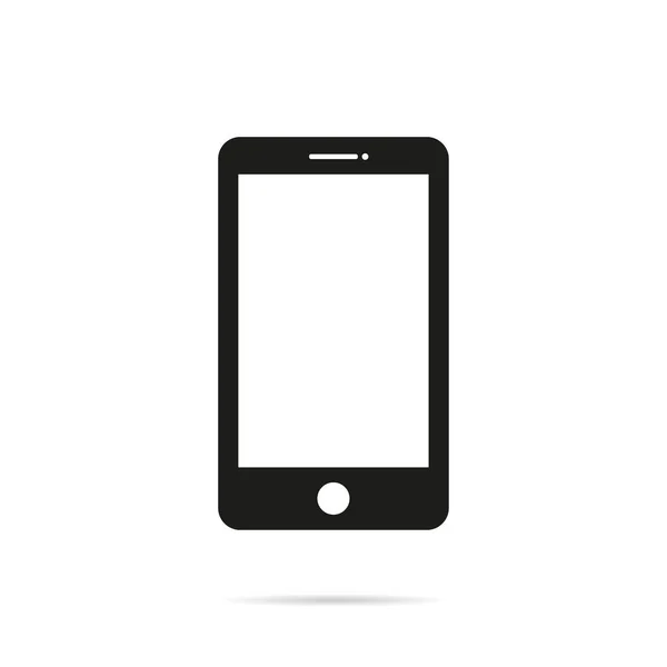 Mobiltelefon-ikonen i platt design på vit bakgrund — Stock vektor