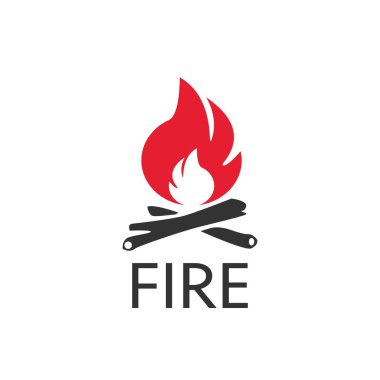 Yangın kutsal kişilerin resmi, beyaz bir arka plan üzerinde düz stil logosu