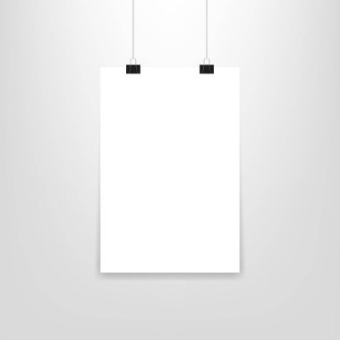 Kağıt, asılı poster mockup tarzda vektör
