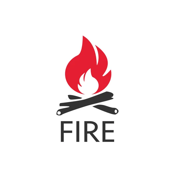 Ícone de fogo, logotipo em estilo plano, em um fundo branco — Vetor de Stock