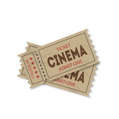 Beyaz bir arka plan üzerinde gölge ile bilet vektör