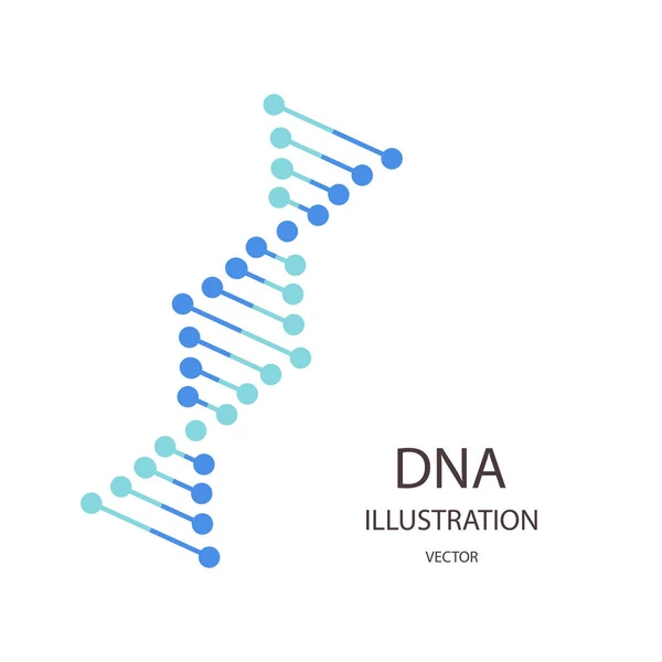 DNA simbol in flat style, on a white background — Stock Vector