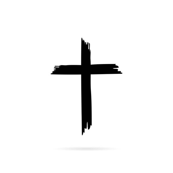 Иконный крест на белом фоне
