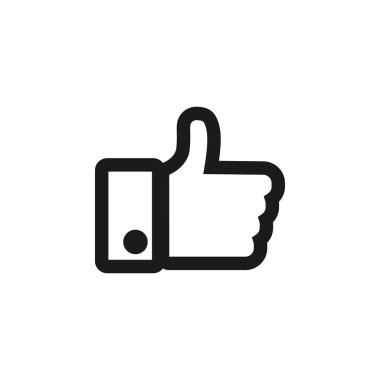 İnce çizgi vektör izole çizimi. Parmak izi gibi. Sosyal ağ. Başparmak yukarı simgesi.