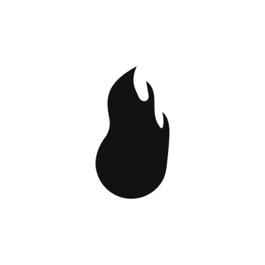 Siyah yanan ateş izole vektör simgesi.