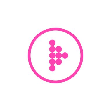 Modern pembe noktalı ok, her amaç için harika bir tasarım. Sanat vektörü çizimi. Basit izole resim grafiği.