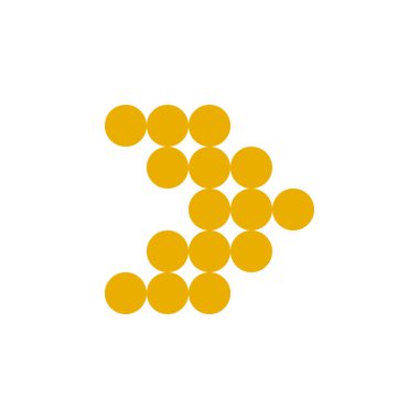 Modern sarı noktalı ok, her amaç için harika bir tasarım. Sanat vektörü çizimi. Basit izole resim grafiği.