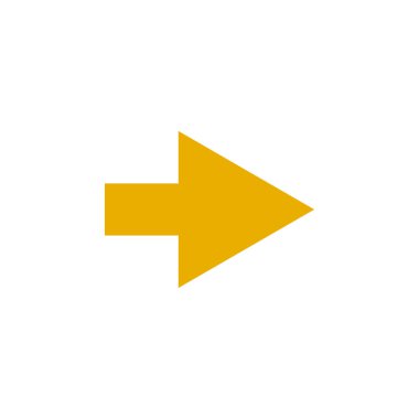 Modern sarı ok, her amaç için harika bir tasarım. Sanat vektörü çizimi. Basit izole resim grafiği.