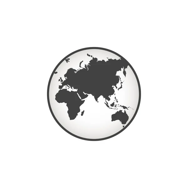 Globus-Symbol, Erde-Planet-Welt, Zeichenkarte isoliert. Vektorunlust — Stockvektor