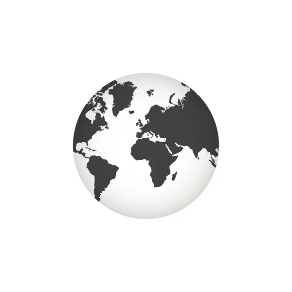 Ícone do globo, planeta Terra, mapa de sinais isolado. Ilustre vetor —  Vetores de Stock