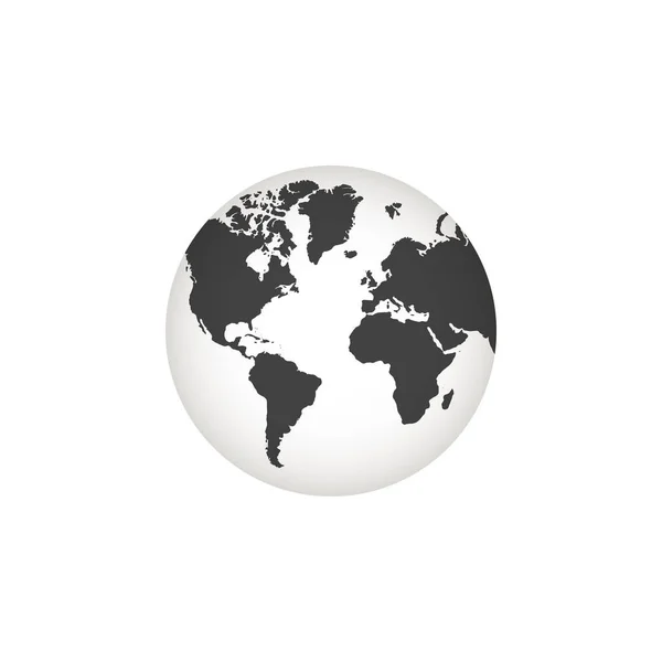 Globus-Symbol, Erde-Planet-Welt, Zeichenkarte isoliert. Vektorunlust — Stockvektor