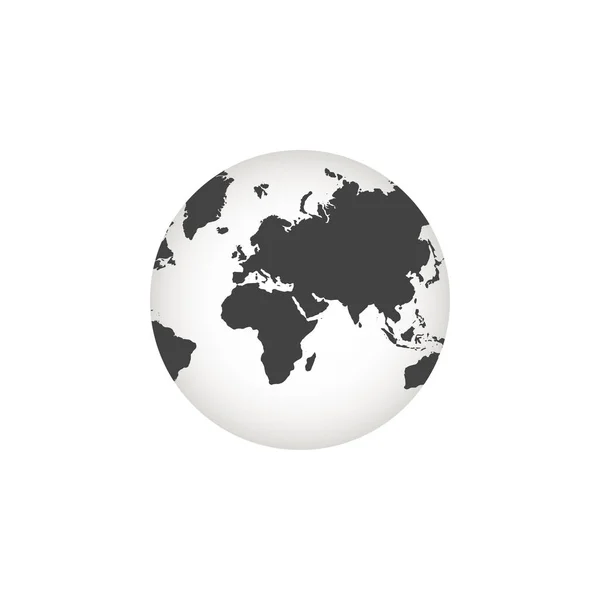 Иконка глобуса, планета Земля, карта знаков изолирована. Векторная иллюзия — стоковый вектор