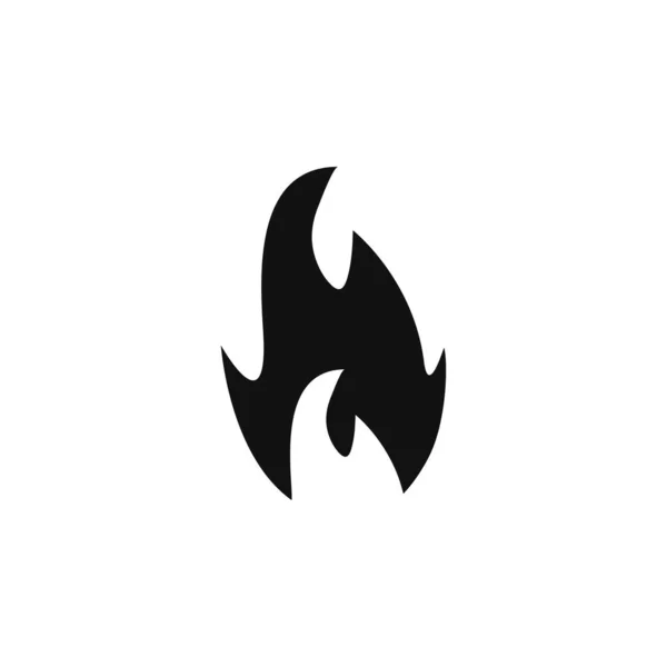 Svart brinnande eld Isolerad vektor ikon. — Stock vektor