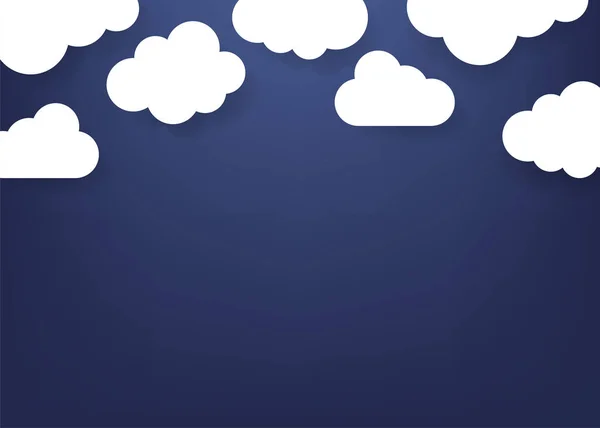 Nuvole cielo blu papercut in cartone animato vettore isolato stile illstartion . — Vettoriale Stock
