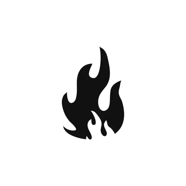 Schwarz brennendes Feuer isolierte Vektor-Symbol. — Stockvektor