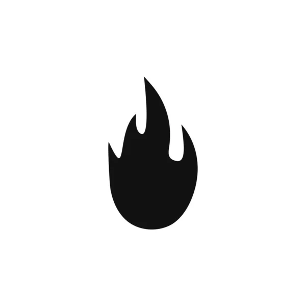 Schwarz brennendes Feuer isolierte Vektor-Symbol. — Stockvektor