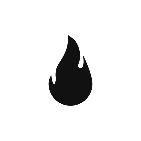 Schwarz brennendes Feuer isolierte Vektor-Symbol. — Stockvektor