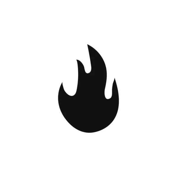 Schwarz brennendes Feuer isolierte Vektor-Symbol. — Stockvektor