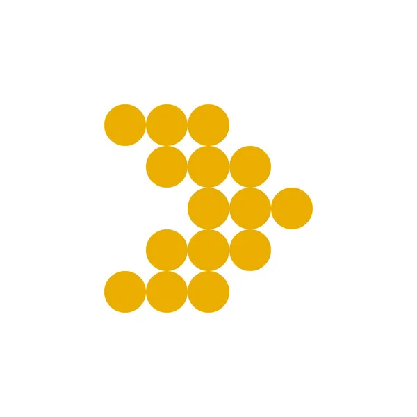 Flecha punteada amarilla moderna, gran diseño para cualquier propósito. Ilustración del vector del arte. Pictograma aislado simple . — Vector de stock