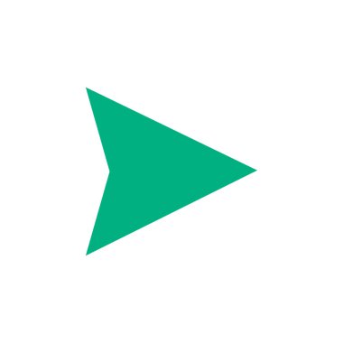 Ok simgesi düz renkli sembol, her amaç için harika tasarım. A