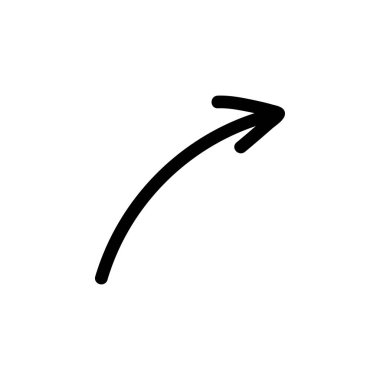 Ok siyah karalama vektör ana hatları izole illüzyon.