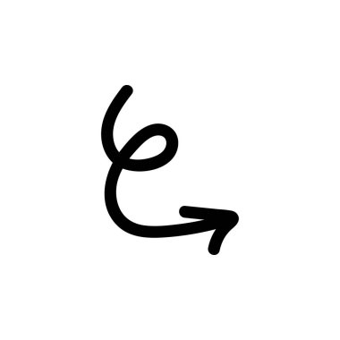 Ok siyah karalama vektör ana hatları izole illüzyon.