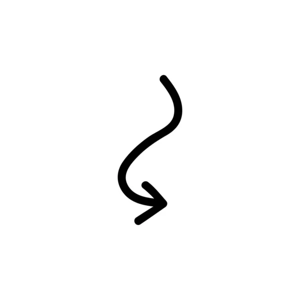 Flecha de color negro doodle vector contorno aislado illusatrtion . — Vector de stock