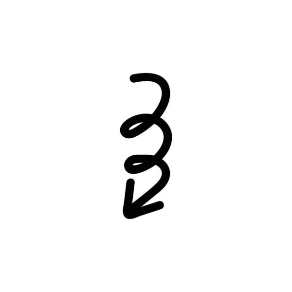 Seta espiral doodle vector contorno ilusório isolado . — Vetor de Stock