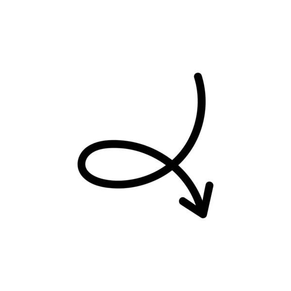 Flecha de color negro doodle vector contorno aislado illusatrtion . — Archivo Imágenes Vectoriales
