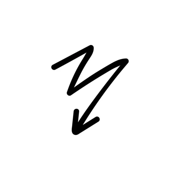 Flecha de color negro doodle vector contorno aislado illusatrtion . — Archivo Imágenes Vectoriales