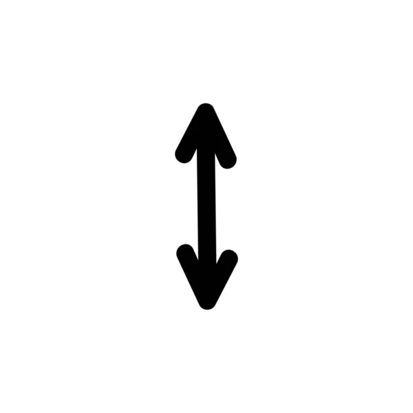 Flecha de dos maneras doodle vector contorno aislado ilusatría . — Archivo Imágenes Vectoriales