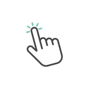 Ekran parmak simgesine dokun. Vektör fare imleç sembolü - ok cli