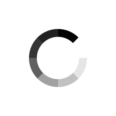 Daire yükleniyor, internet veri sembolü yükleniyor. İş ağı izolü