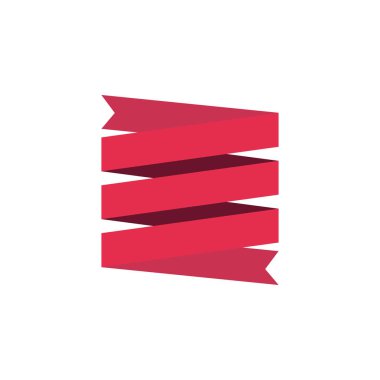 Kırmızı kurdele düz festival tasarım çizimi. Kutlama vektörü 