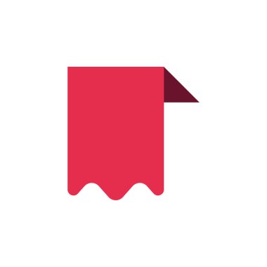 Kırmızı kurdele düz festival tasarım çizimi. Kutlama vektörü 