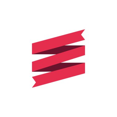 Kırmızı kurdele düz festival tasarım çizimi. Kutlama vektörü 