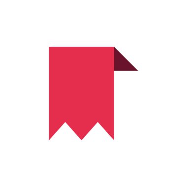 Kırmızı kurdele düz festival tasarım çizimi. Kutlama vektörü 