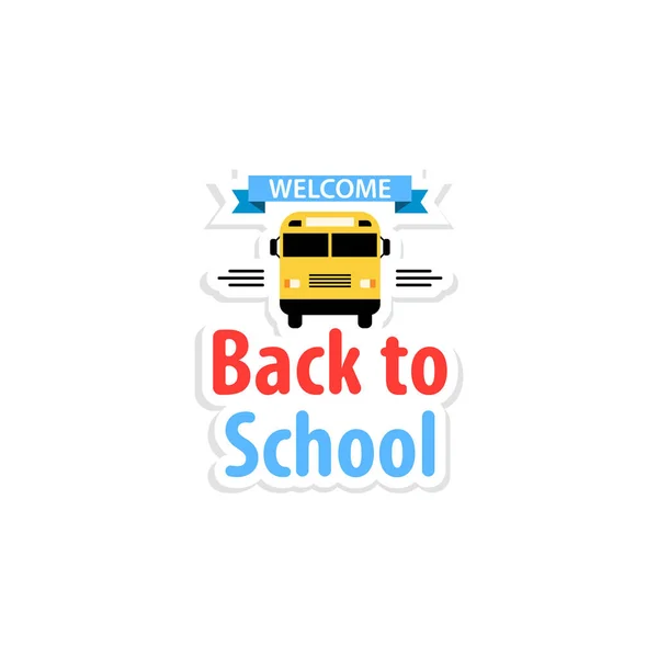 Terug naar school sticker kleurrijke geïsoleerde illustratie op wit b — Stockvector