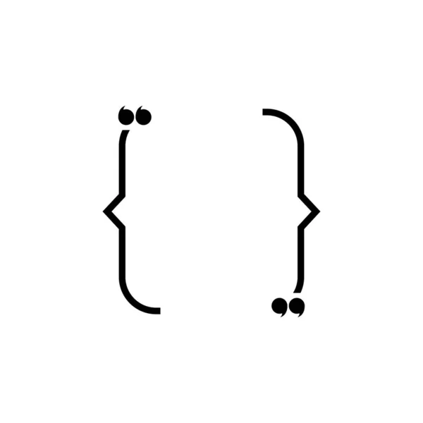 Цитуюча рамка порожні чорні лінії, модна ізольована ілюстрація для — стоковий вектор