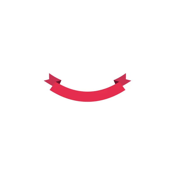Kırmızı kurdele düz festival tasarım çizimi. Kutlama vektörü — Stok Vektör