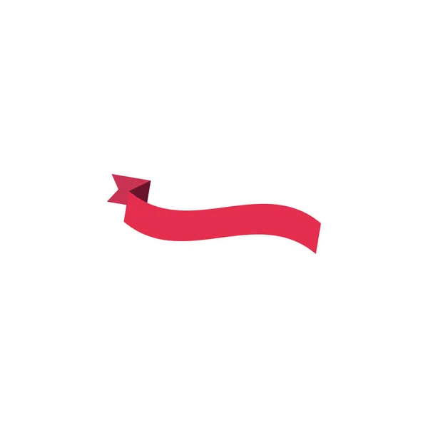 Rött band platt festlig design illustration. Firande vektor — Stock vektor
