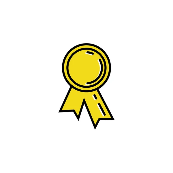 Icono del premio medalla de oro para los ganadores. Trofeo deportivo. Estilo lineal . — Vector de stock