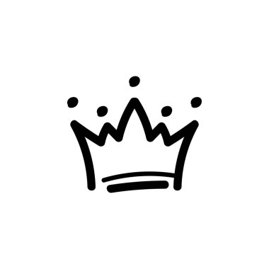 Çizim stili Crown doodle. Kral Taç ikonu. Vektör izolü