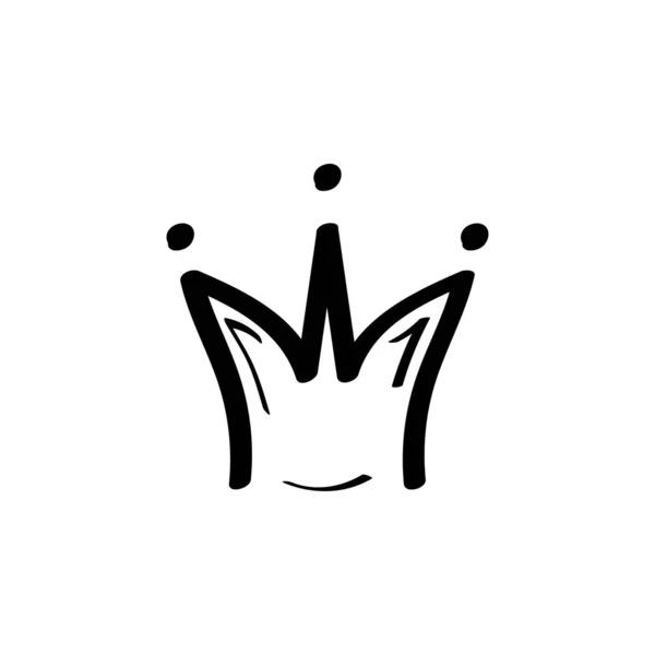 Doodle korony w stylu rysowania szkiców. Królewska ikona korony. Izola wektorowa — Wektor stockowy